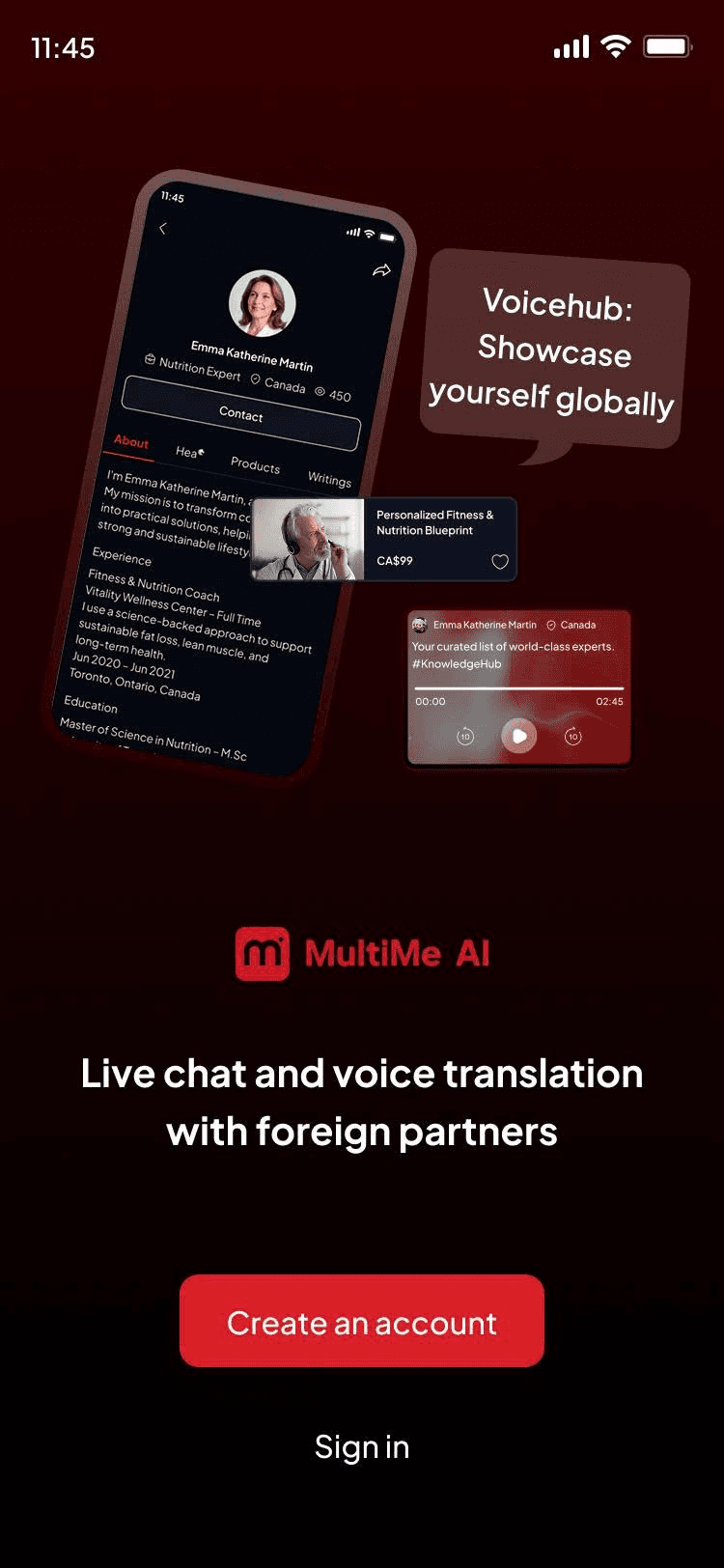 Screen ng onboarding ng MultiMe AI 3